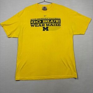 Nike Center Swoosh Michigan Wolverines Student Alumni Shirt Men XL Yellow '06